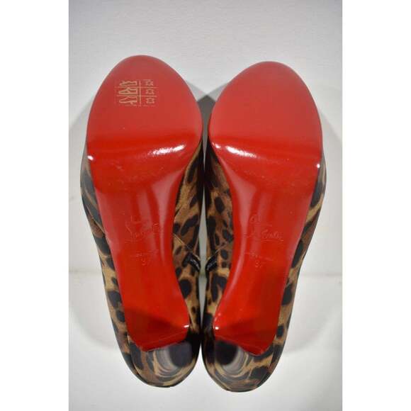 Christian Louboutin Bianca Booty 120 Leopard Brown Platform Ankle Heel Boot 37 - Picture 12 of 12
